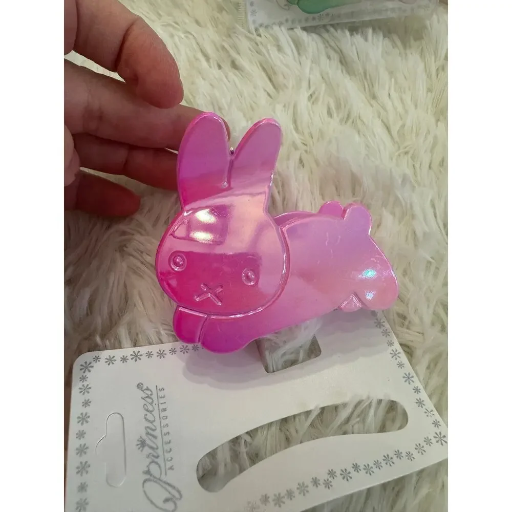 Miffy Pink bunny hair claw clip with gradient effect #kawaii